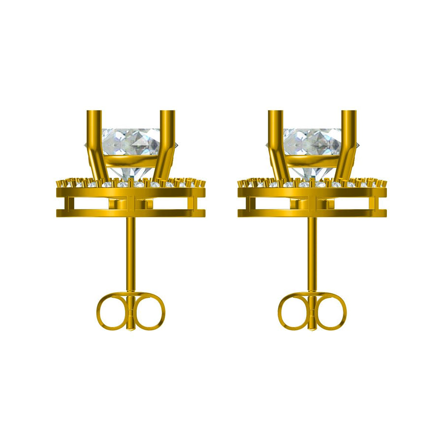 Convertible 3-in-1 Halo Diamond Earrings 4.432 cts