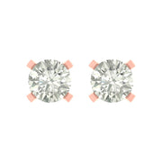 Elegant Lab-Grown Solitaire Diamond Stud Earrings