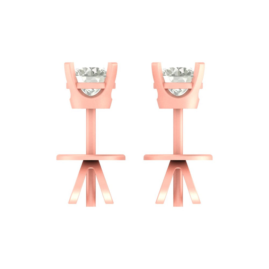 Elegant Lab-Grown Solitaire Diamond Stud Earrings