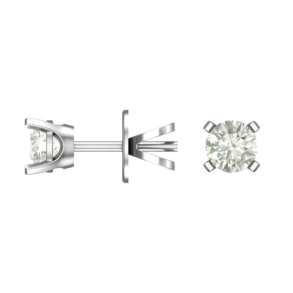 Elegant Lab-Grown Solitaire Diamond Stud Earrings