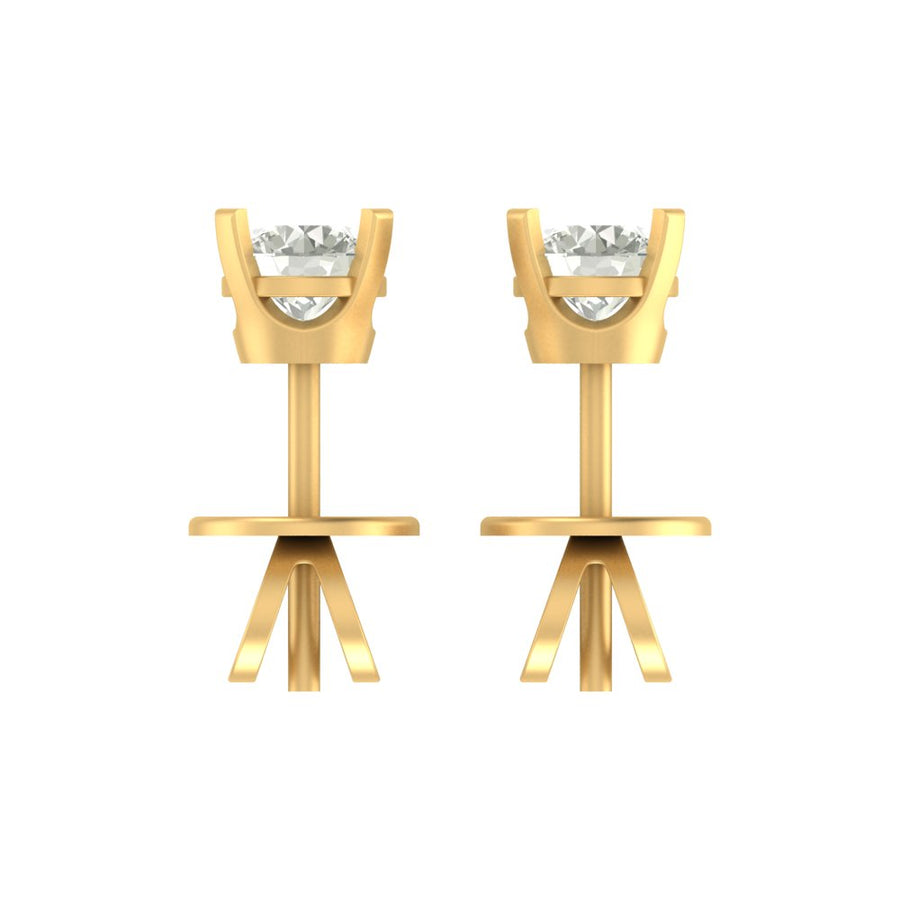 Elegant Lab-Grown Solitaire Diamond Stud Earrings