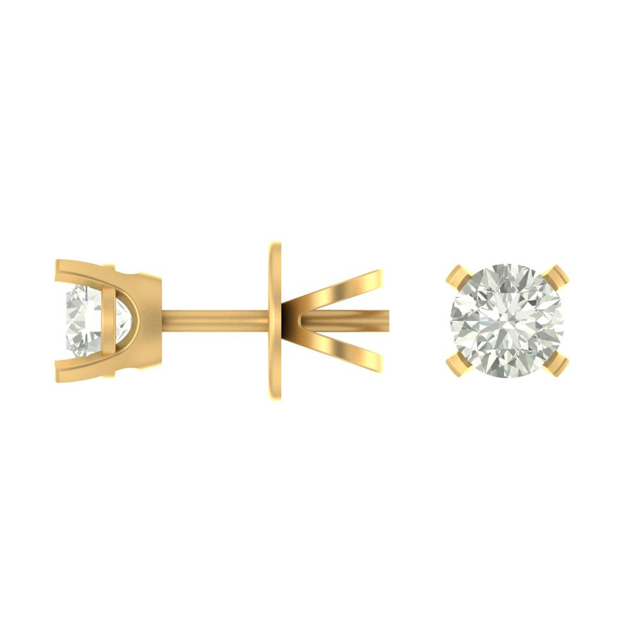 Elegant Lab-Grown Solitaire Diamond Stud Earrings
