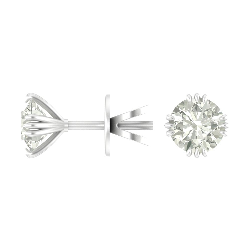 Elegant 1.90 Ct Lab Grown Diamond Nakhun Prong Stud Earrings
