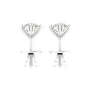 Elegant 1.90 Ct Lab Grown Diamond Nakhun Prong Stud Earrings