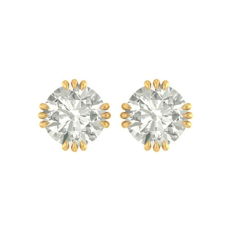 Elegant 1.90 Ct Lab Grown Diamond Nakhun Prong Stud Earrings