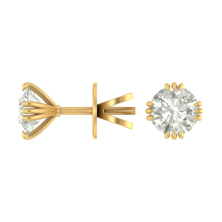 Elegant 1.90 Ct Lab Grown Diamond Nakhun Prong Stud Earrings