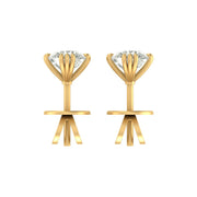 Elegant 1.90 Ct Lab Grown Diamond Nakhun Prong Stud Earrings
