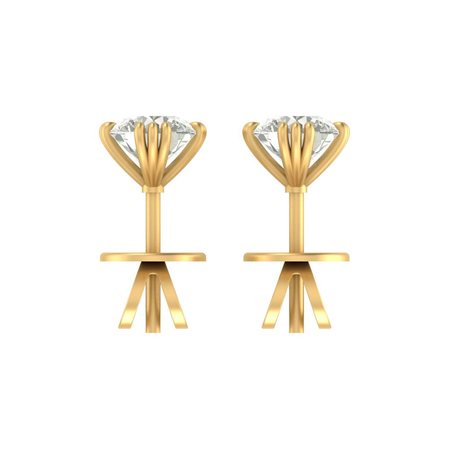 Elegant 1.90 Ct Lab Grown Diamond Nakhun Prong Stud Earrings