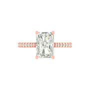 Radiant Solitaire Diamond Ring with Side Accents – 3.33 Carats | Lab Grown