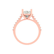 Radiant Solitaire Diamond Ring with Side Accents – 3.33 Carats | Lab Grown