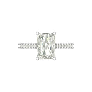 Radiant Solitaire Diamond Ring with Side Accents – 3.33 Carats | Lab Grown