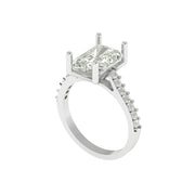 Radiant Solitaire Diamond Ring with Side Accents – 3.33 Carats | Lab Grown