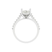 Radiant Solitaire Diamond Ring with Side Accents – 3.33 Carats | Lab Grown