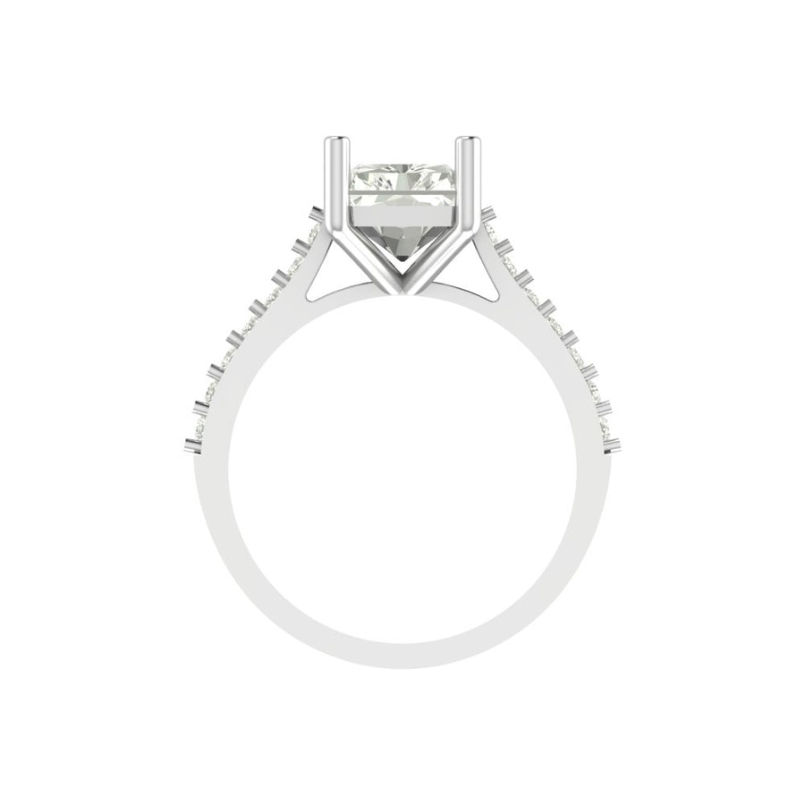 Radiant Solitaire Diamond Ring with Side Accents – 3.33 Carats | Lab Grown