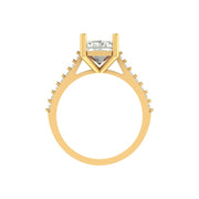 Radiant Solitaire Diamond Ring with Side Accents – 3.33 Carats | Lab Grown