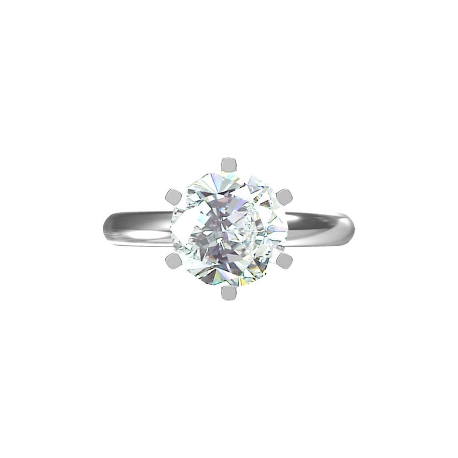 Classic Solitaire Diamond Ring in White Gold- 4.06 cts with IGI certified