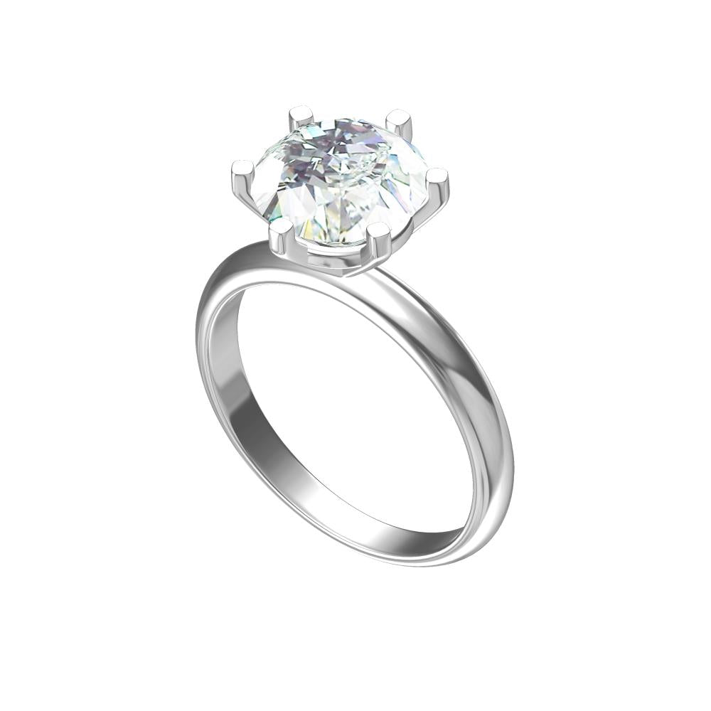 Classic Solitaire Diamond Ring in White Gold- 4.06 cts with IGI certified