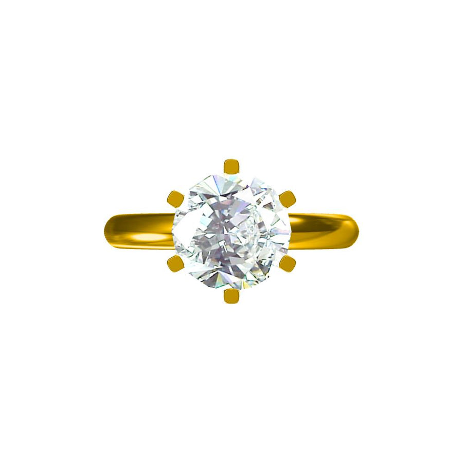 Classic Solitaire Diamond Ring in White Gold- 4.06 cts with IGI certified