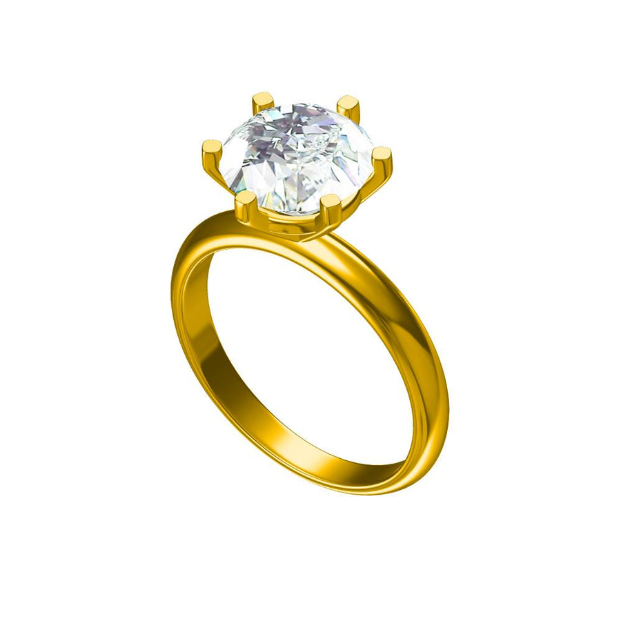 Classic Solitaire Diamond Ring in White Gold- 4.06 cts with IGI certified
