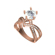 Bold V-Shaped Solitaire Lab-Grown Diamond Ring