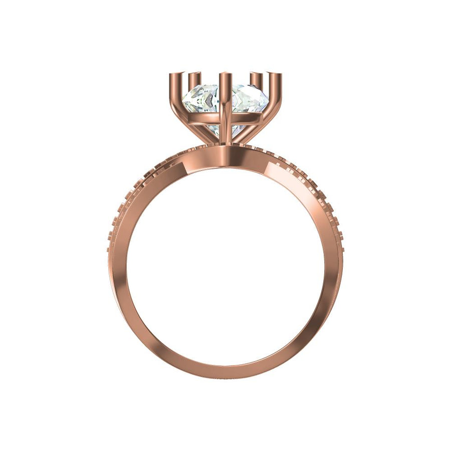 Bold V-Shaped Solitaire Lab-Grown Diamond Ring