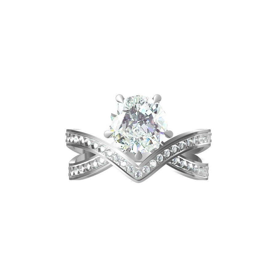Bold V-Shaped Solitaire Lab-Grown Diamond Ring