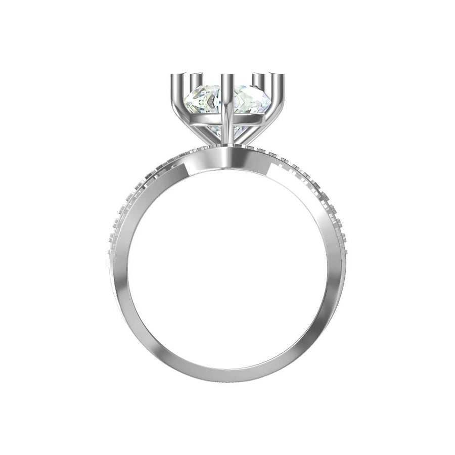 Bold V-Shaped Solitaire Lab-Grown Diamond Ring
