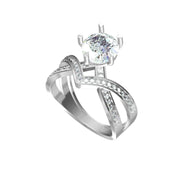 Bold V-Shaped Solitaire Lab-Grown Diamond Ring