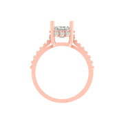 Elegant Emerald-Cut Lab Grown Diamond Ring with Accent Stones