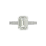 Elegant Emerald-Cut Lab Grown Diamond Ring with Accent Stones