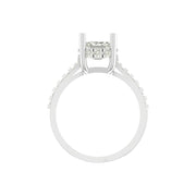 Elegant Emerald-Cut Lab Grown Diamond Ring with Accent Stones