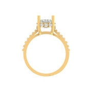 Elegant Emerald-Cut Lab Grown Diamond Ring with Accent Stones