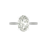 Elegant Oval Cut Lab Grown Diamond Engagement Ring with Pave Band