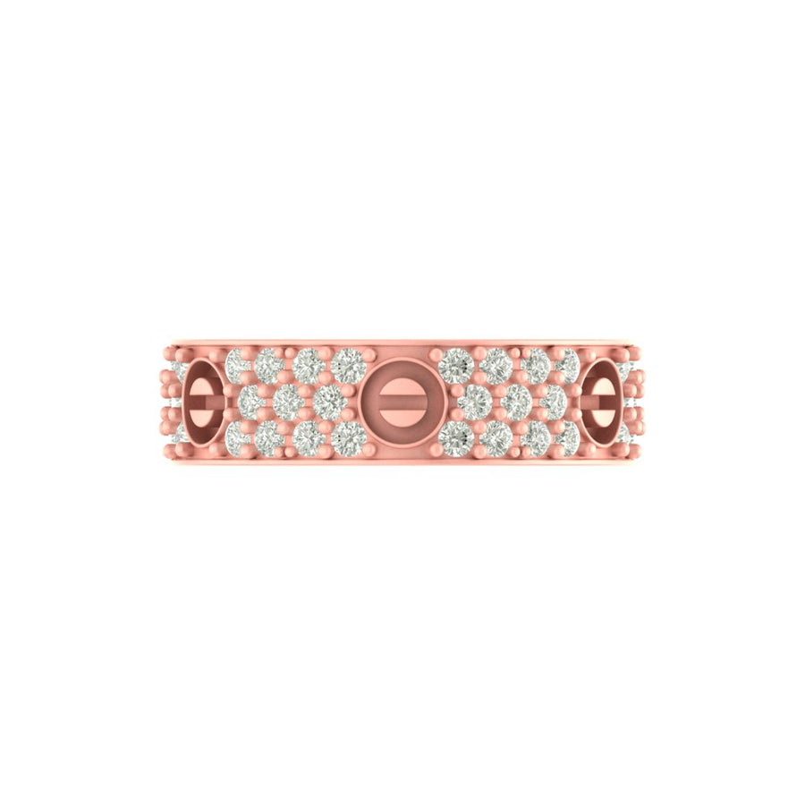 Unique Pave Diamond and Oval Design Ring