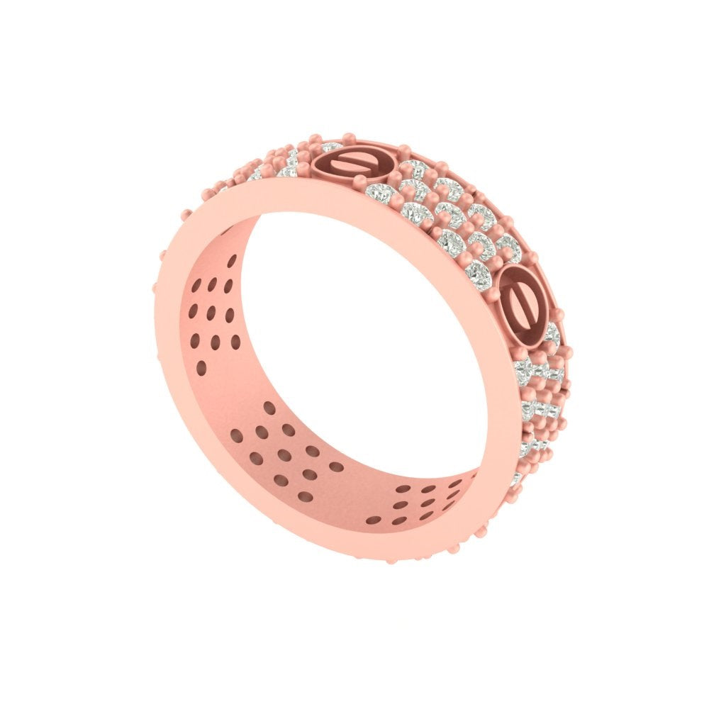 Unique Pave Diamond and Oval Design Ring