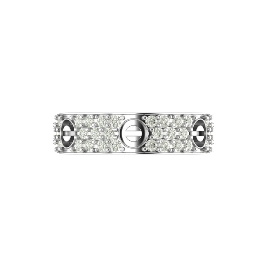 Unique Pave Diamond and Oval Design Ring