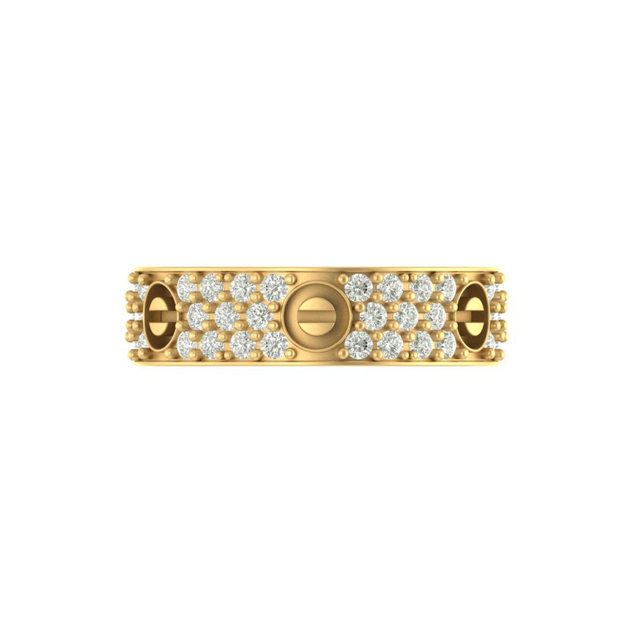 Unique Pave Diamond and Oval Design Ring