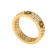 Unique Pave Diamond and Oval Design Ring