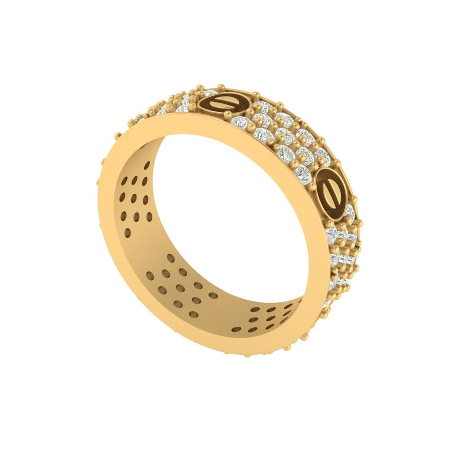Unique Pave Diamond and Oval Design Ring