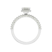 Emerald Cut Lab Grown Diamond Engagement Ring with Milgrain Detail