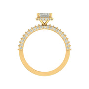 Emerald Cut Lab Grown Diamond Engagement Ring with Milgrain Detail