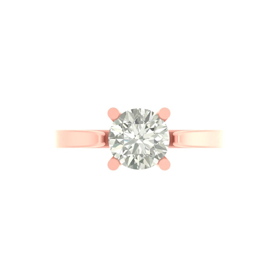 Classic 1.50 Carat Lab Grown Round Diamond Solitaire Ring in Gold