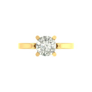 Classic 1.50 Carat Lab Grown Round Diamond Solitaire Ring in Gold