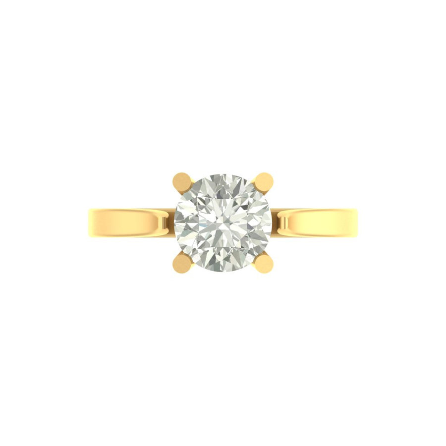 Classic 1.50 Carat Lab Grown Round Diamond Solitaire Ring in Gold