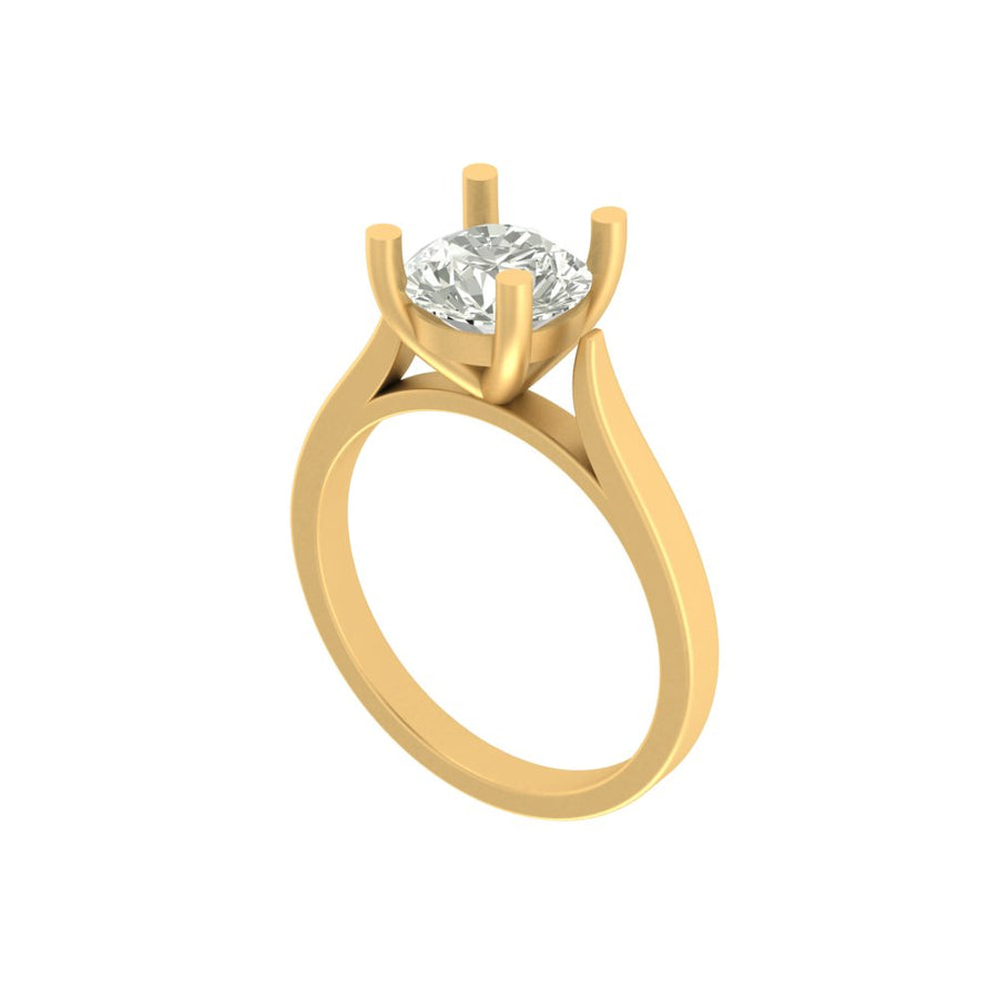 Classic 1.50 Carat Lab Grown Round Diamond Solitaire Ring in Gold