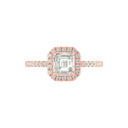Celestia Halo Asscher Cut Diamond Ring in 14K/18K Gold