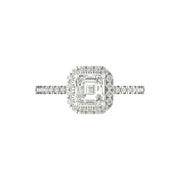 Celestia Halo Asscher Cut Diamond Ring in 14K/18K Gold