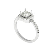 Celestia Halo Asscher Cut Diamond Ring in 14K/18K Gold