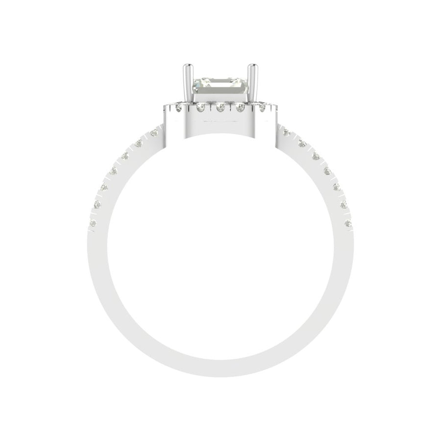 Celestia Halo Asscher Cut Diamond Ring in 14K/18K Gold