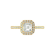 Celestia Halo Asscher Cut Diamond Ring in 14K/18K Gold